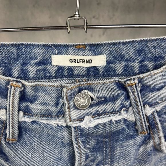 GRLFRND | Karolina High-Rise Light Wash Distressed Jeans in ‘Part Time Love’ - Picture 7 of 14